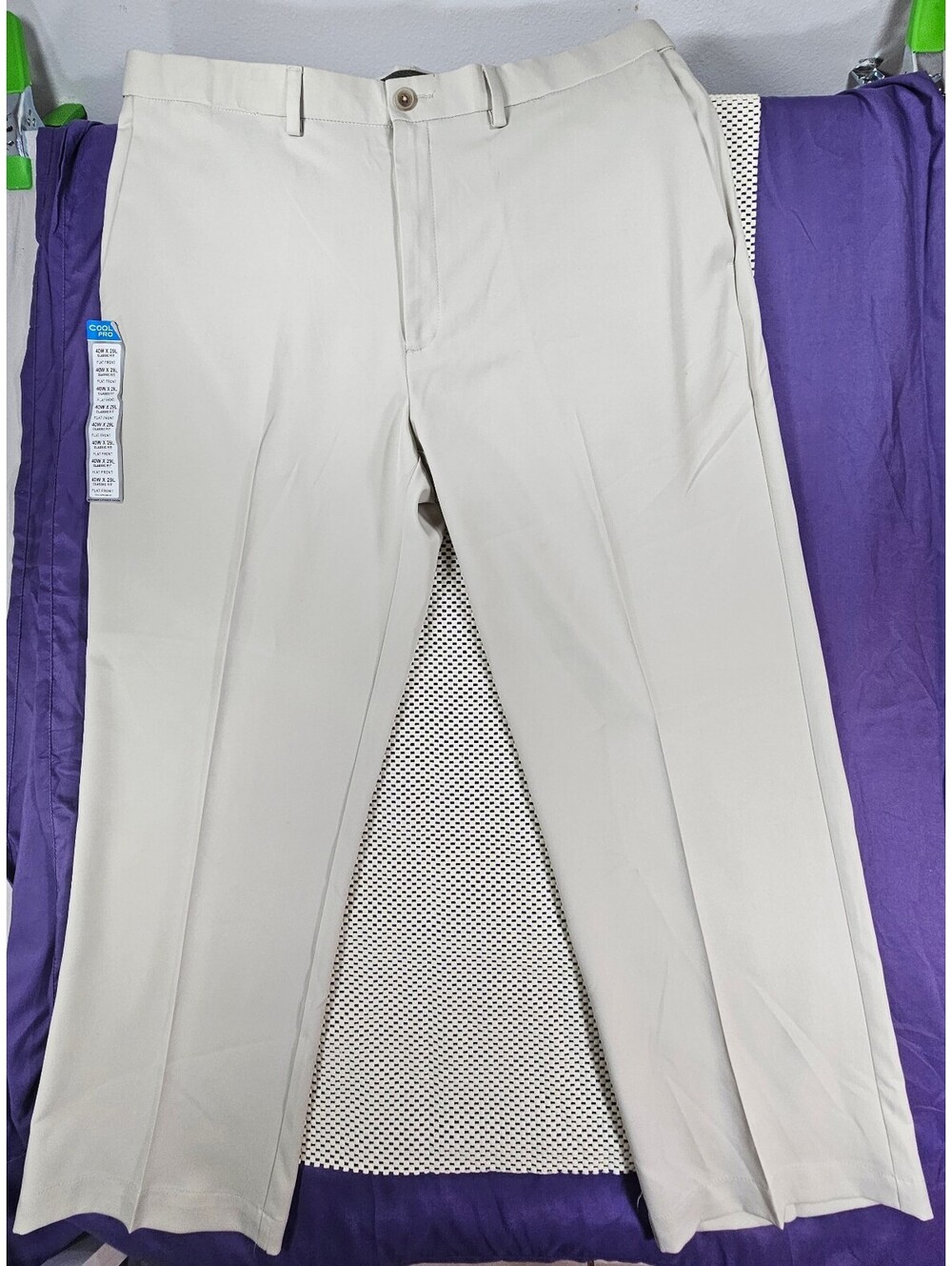 Haggar Beige Men's Cool 18 Pro Classic Fit Pants. Size 40Wx29L #golfing #NWT